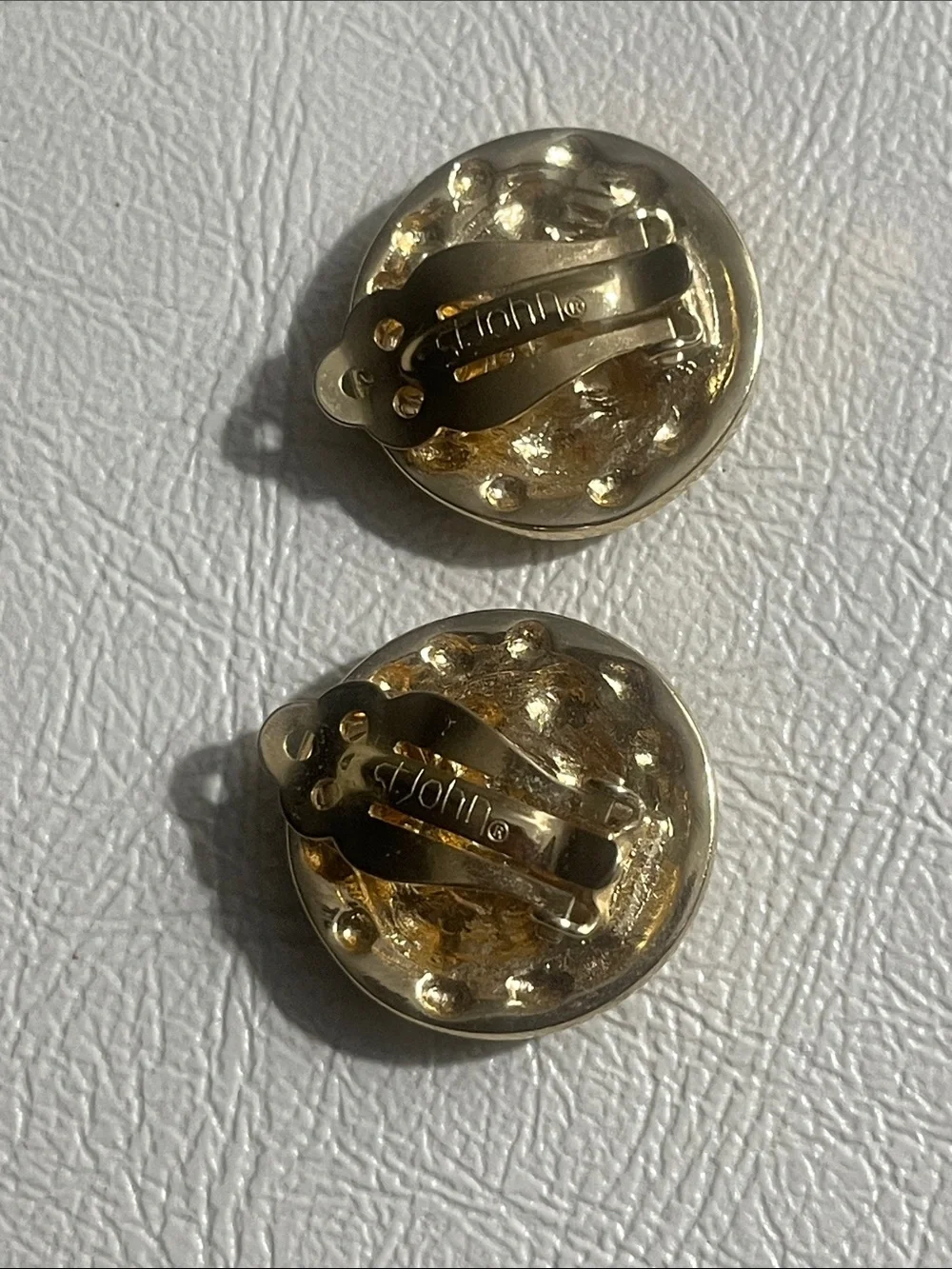 St. John Gold-tone Quilted Heart Clip-On Brooch